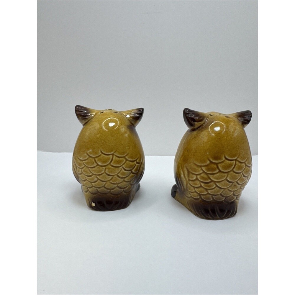 OWLS Salt & Pepper Shaker S&P VINTAGE Porcelain Ceramic Kitch Cottage Retro - Picture 4 of 6